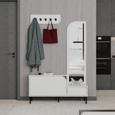 Set dulap de pantofi alb din PAL melaminat 112x172 cm Mila Decortie